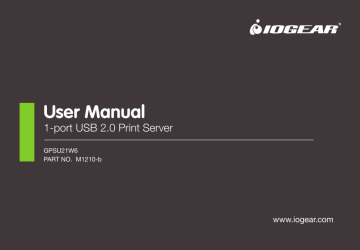iogear GPSU21 USB 2.0 Print Server, 1 