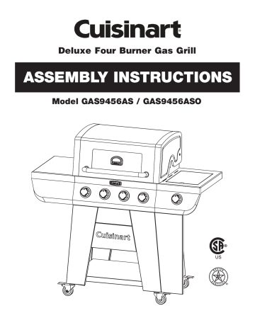 Cuisinart GAS9456AS Deluxe Four Burner Gas Grill Quick Reference Guide ...