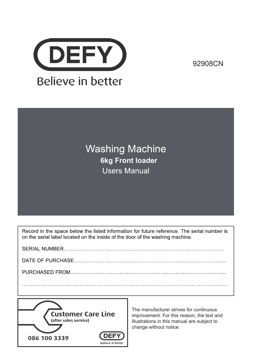 defy 6kg manhattan grey front loader washing machine