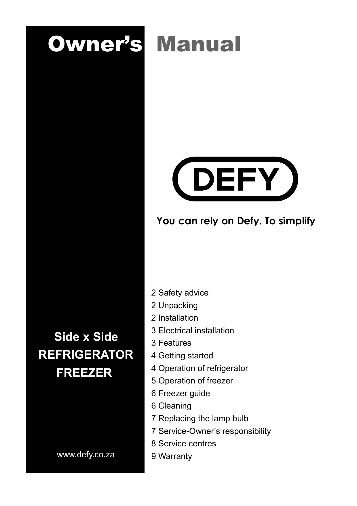 defy f790 fridge