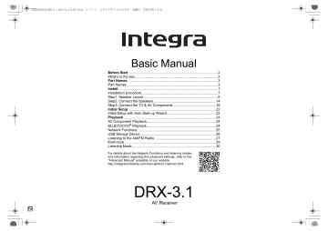 Integra DRX-3.1 Receiver Owner Manual | Manualzz