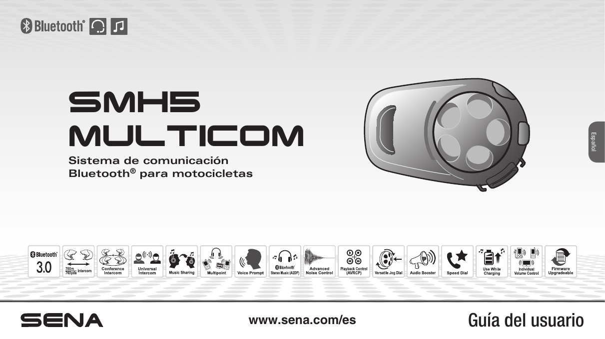 Sena SMH5 Bluetooth Casco de Motocicleta Conjunto de doble sistema de intercomunicación