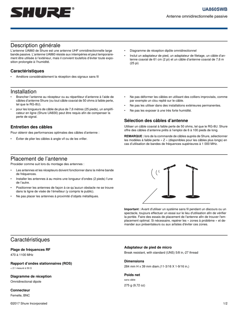 Shure Ua860swb User Guide Manualzz