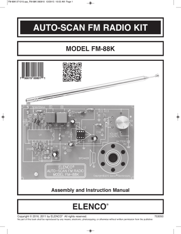 AM Radio Soldering Kit Dual Audio Superheterodyne AM550CK Elenco 