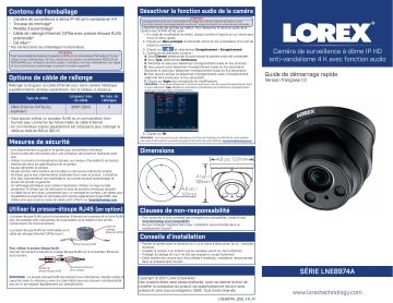 Lorex 4KHDIP822NW 4K Ultra HD IP NVR System Quick Start Guide Manualzz