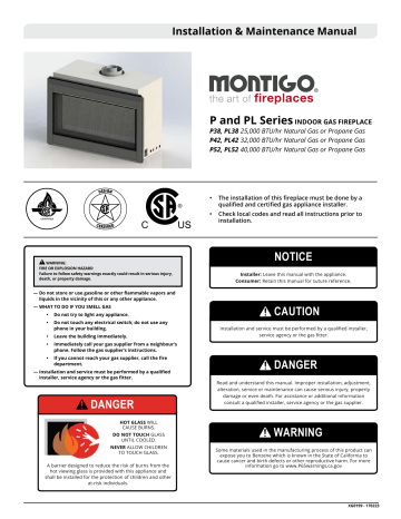 Montigo P and PL Series Instruction | Manualzz