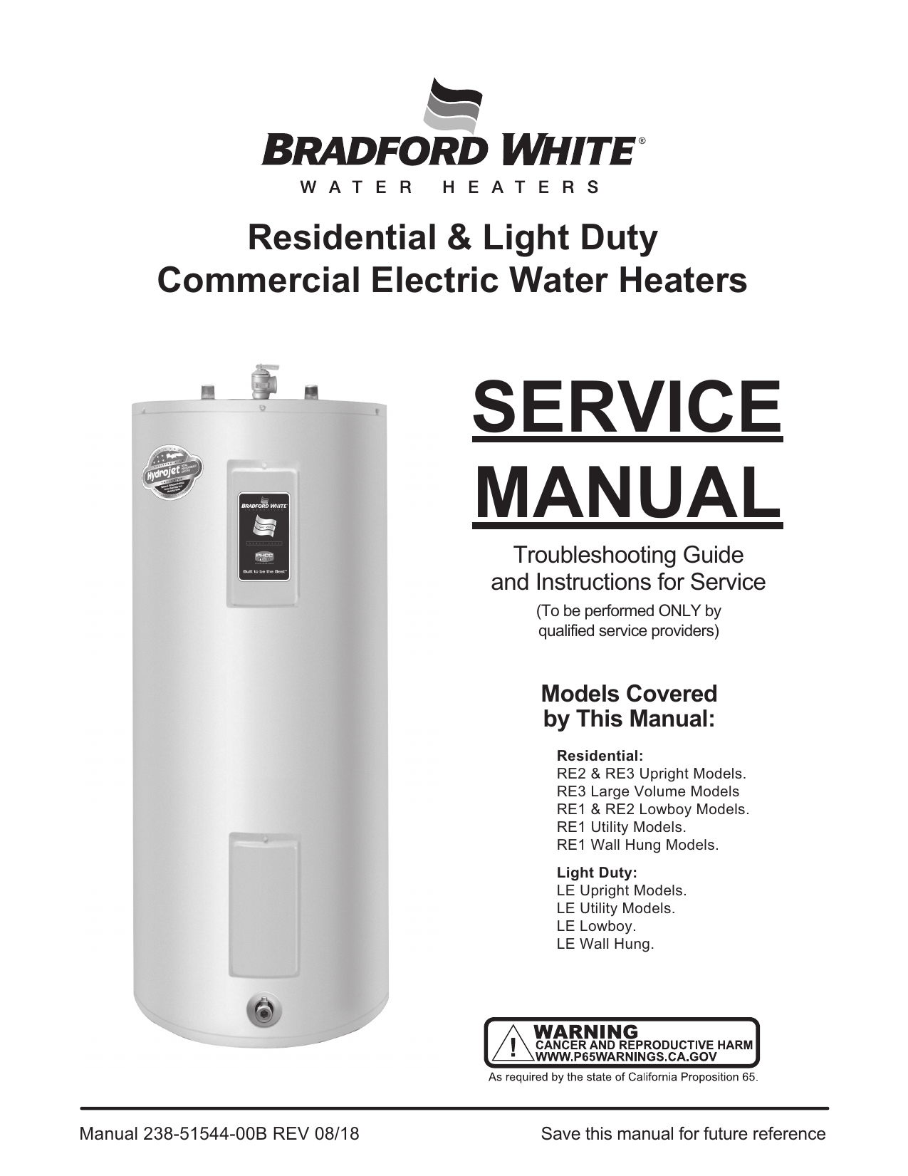 Bradford White RE380T6 Large Volume Service Manual | Manualzz