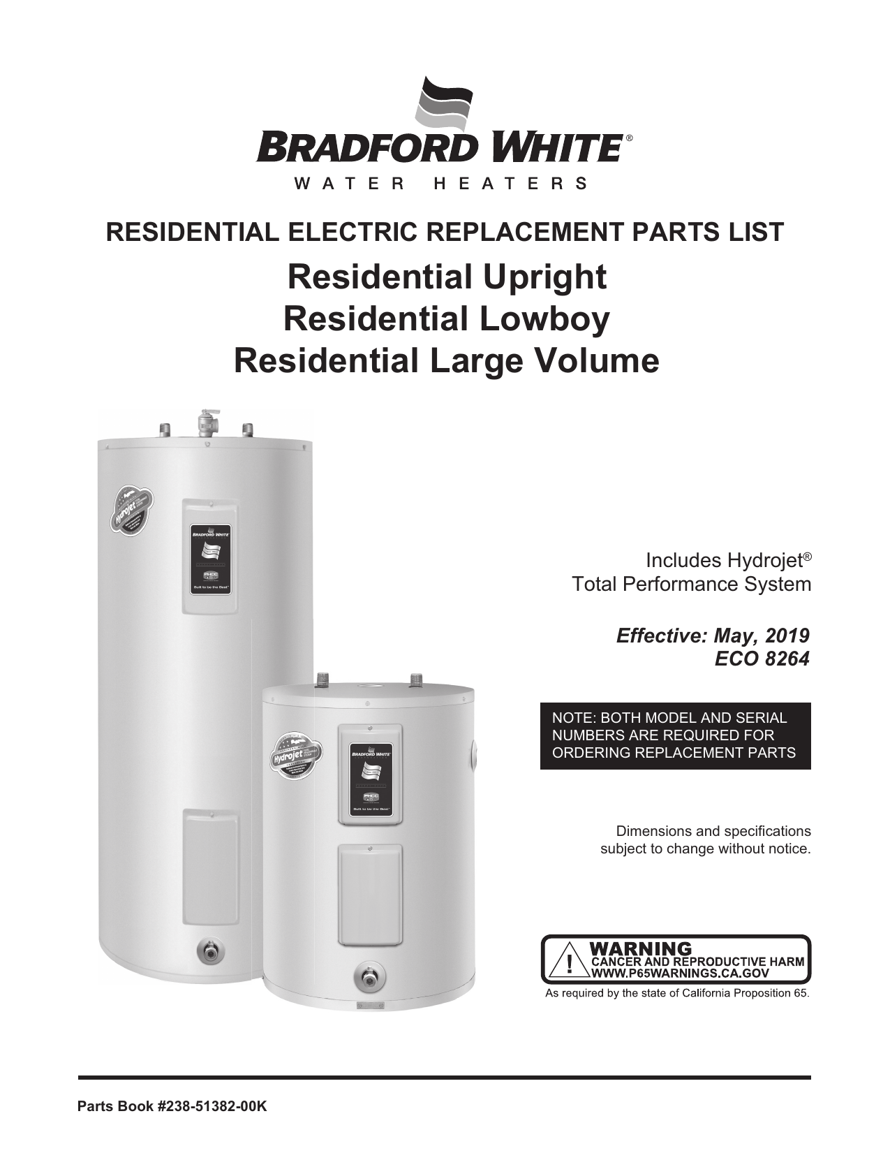Bradford White RE380T6 Large Volume Parts List | Manualzz