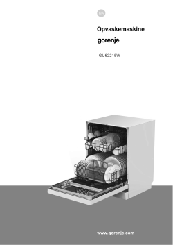 Gorenje oppvaskmaskin bruksanvisning