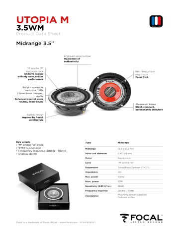 Focal 3.5WM Specification sheet | Manualzz