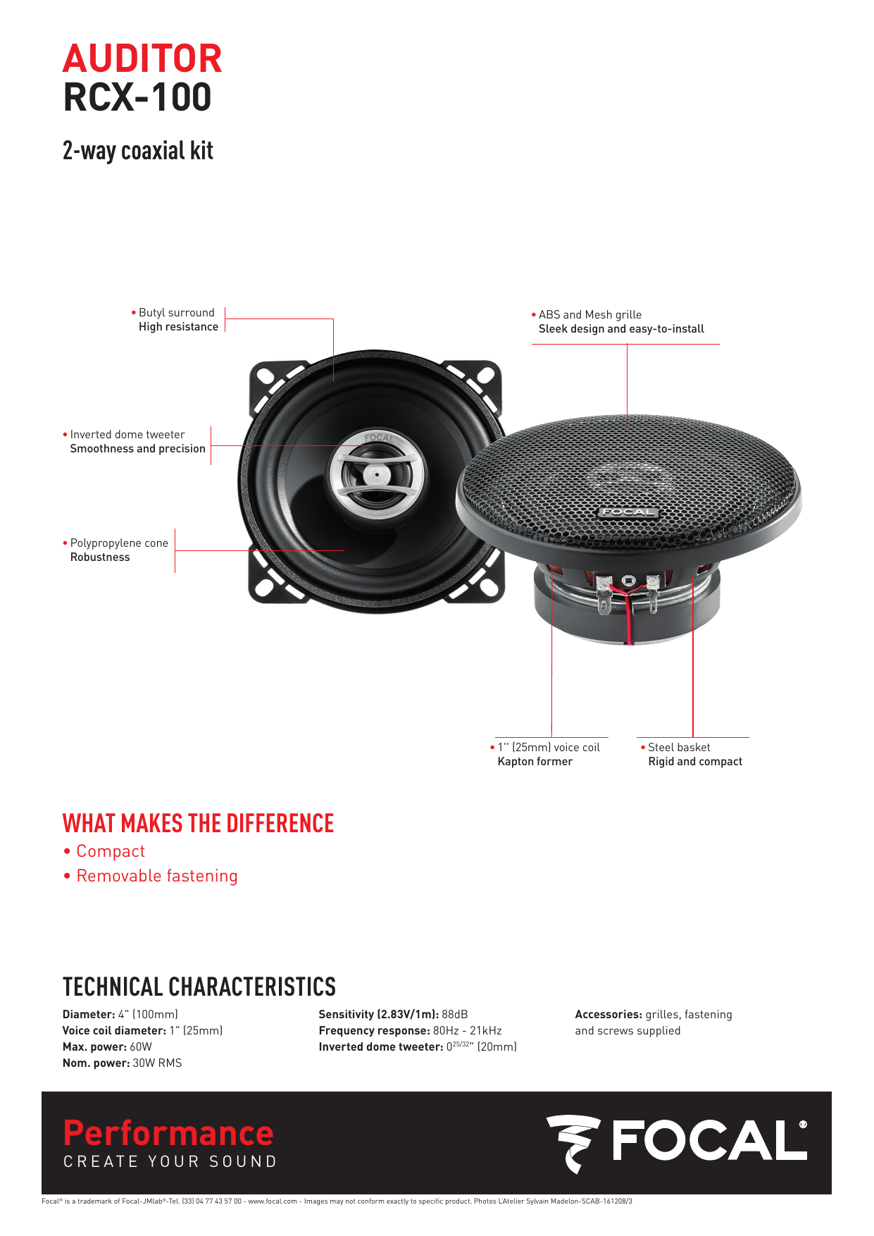 格安販売中 RCX-165 16.5cm Max.120W Auditorシリーズ フォーカル FOCAL sarozambia.com