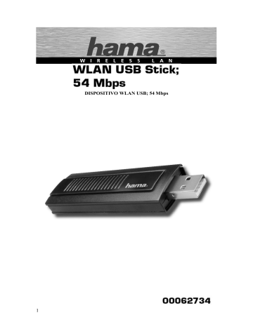Hama 00062734 Wireless LAN USB 2.0 Stick 54 Mbps Manual de usuario | Manualzz