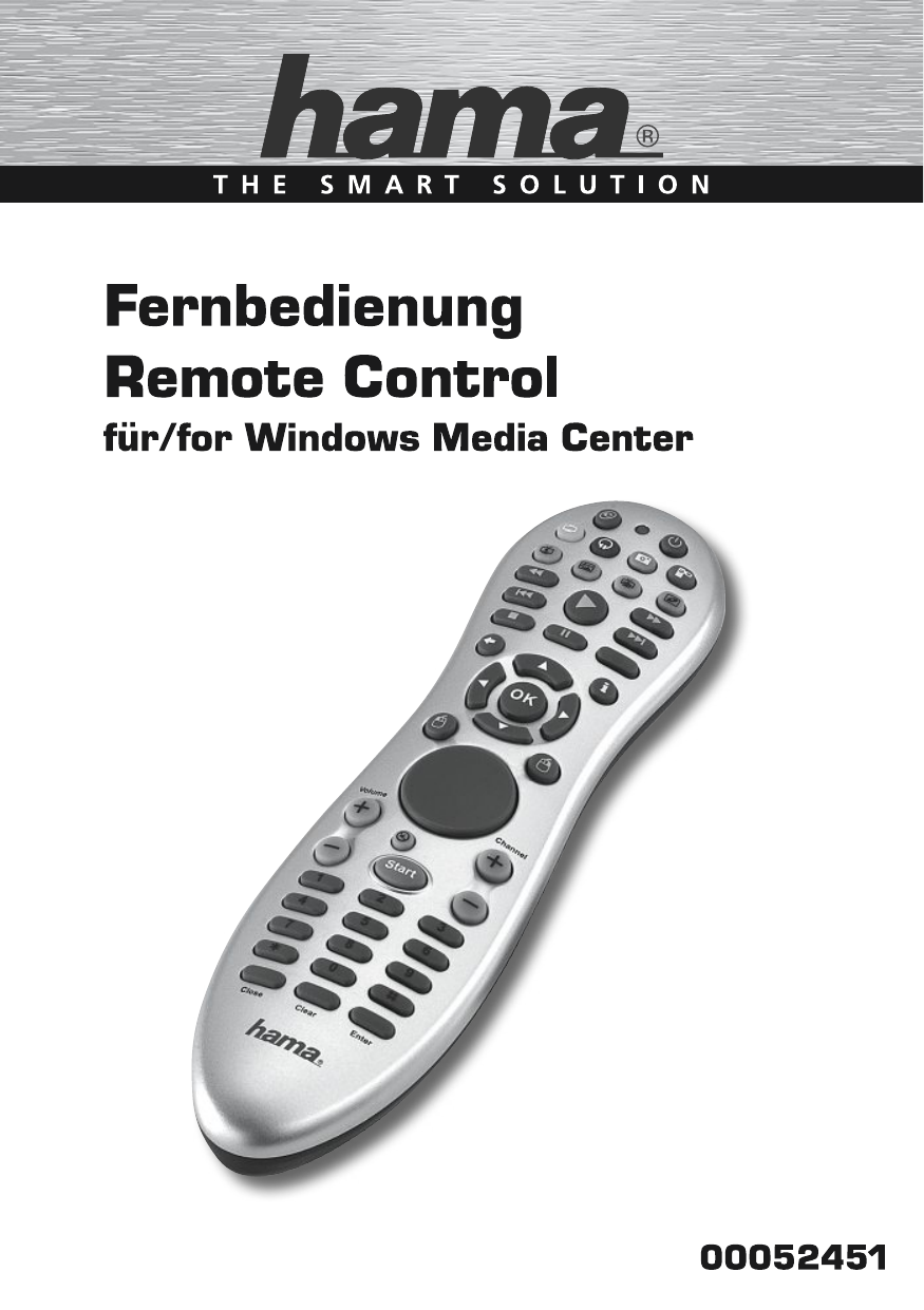 Hama 00052451 Remote Control for Windows Media Center