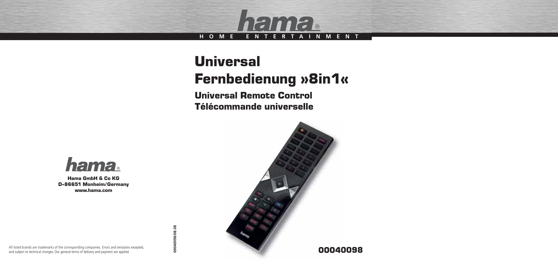 Почему пульт мигает красным. Remote Control Hama. Универсальный пульт Hama инструкция. Hama 40074 6in1 Universal Remote Control. Коды универсального пульта Hama 8 in 1.