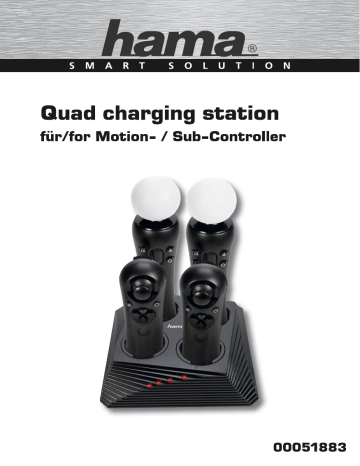 Hama 00051883 Quad Charging Station for PS Move, Motion and Sub-Controllers Bedienungsanleitung | Manualzz