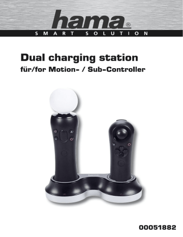 Hama 00051882 Dual Charging Station for PS Move, Motion and Sub-Controllers Bedienungsanleitung | Manualzz