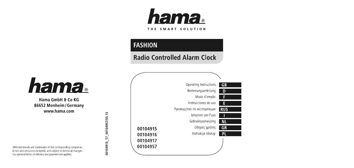 Hama Radio Controlled Bedienungsanleitung