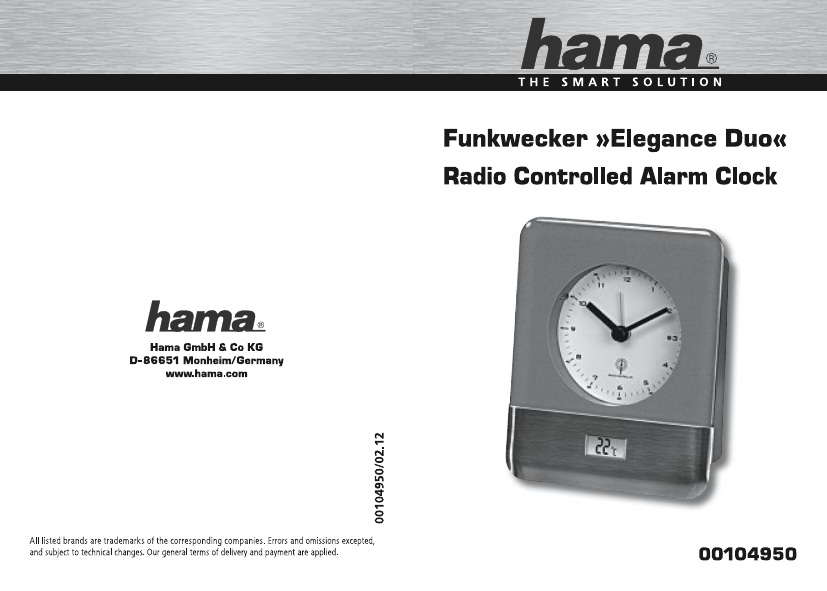 Hama 00104950 "Elegance Duo" Radio Controlled Alarm Clock