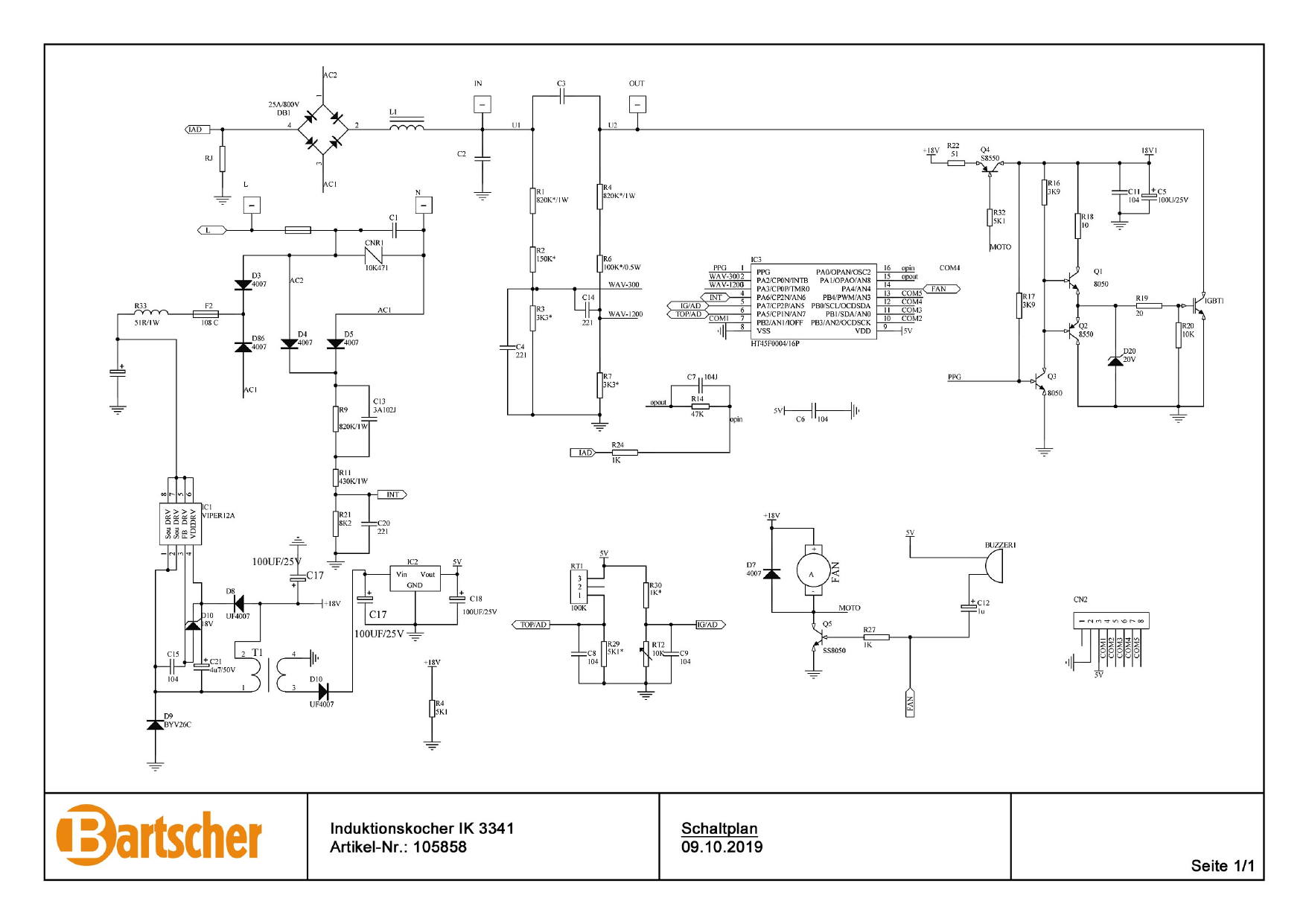 Schematic Circuit Diagram Of Induction Cooker Wiring Diagram