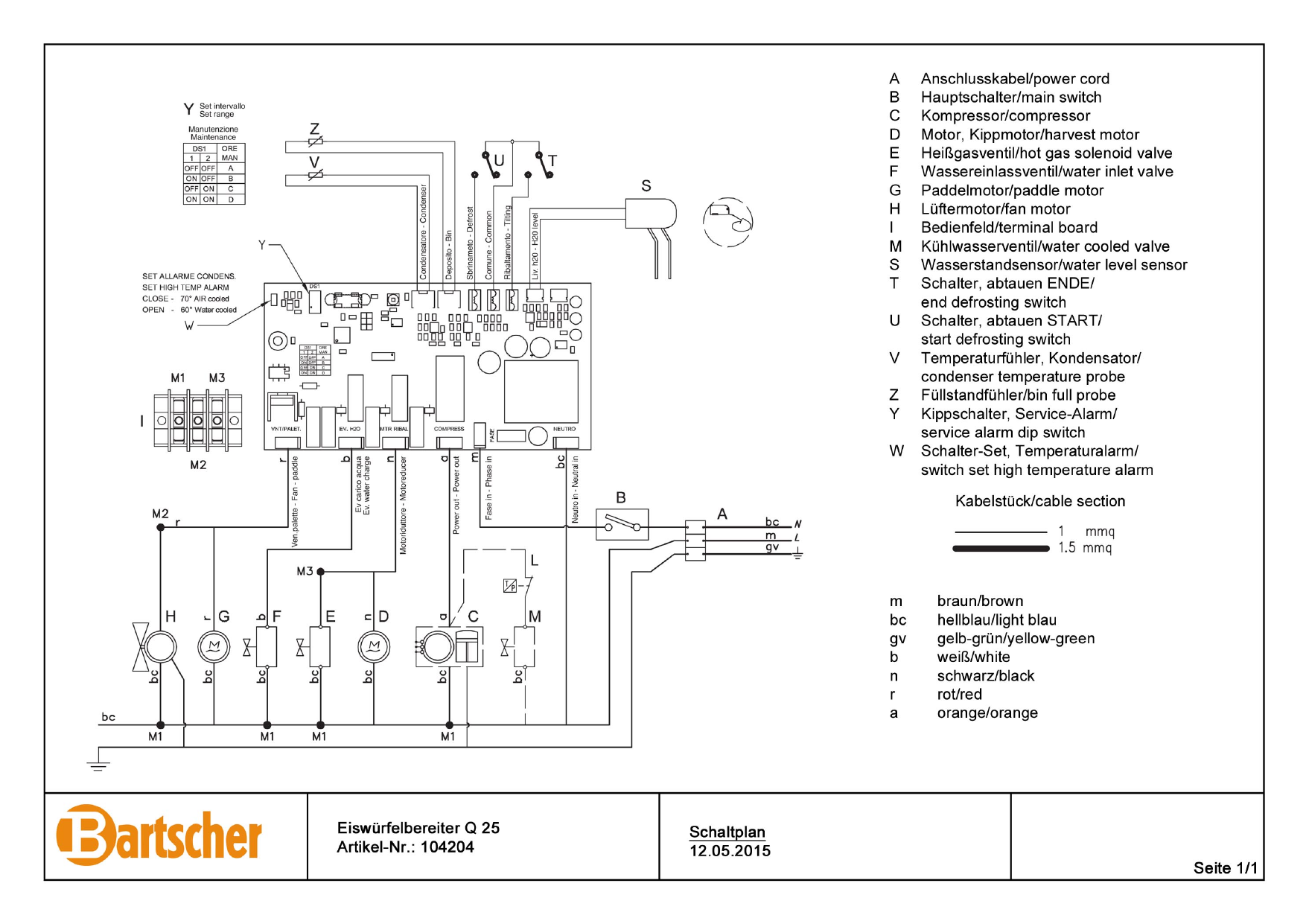 Bartscher 104204 IceCube Maker Q 25 Wiring Diagram Manualzz