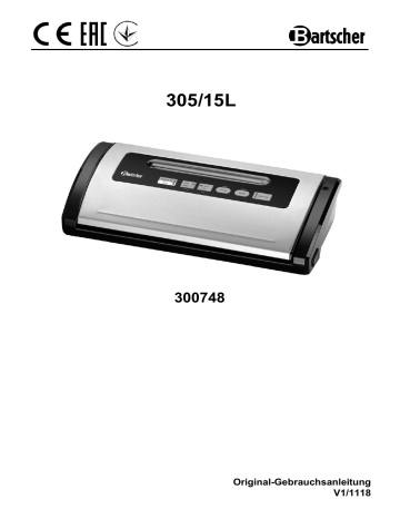 Bartscher 300748 Vacuum packaging machine 305/15L Operating instructions | Manualzz