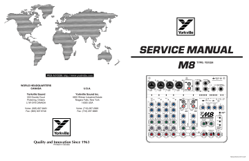 Yorkville M8 2x 85w, 8 inputs Mixer/Amp Service Manual | Manualzz