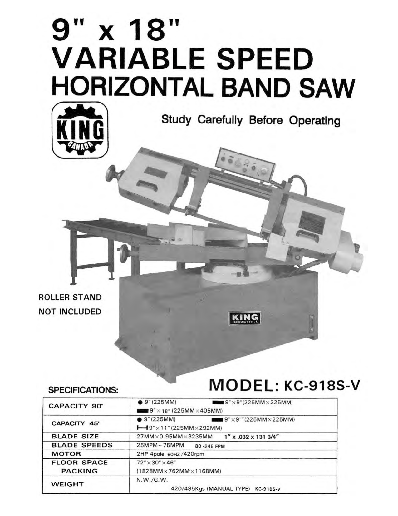 King Canada Kc 918s V Kc 918s V 600v Instruction Manual Manualzz