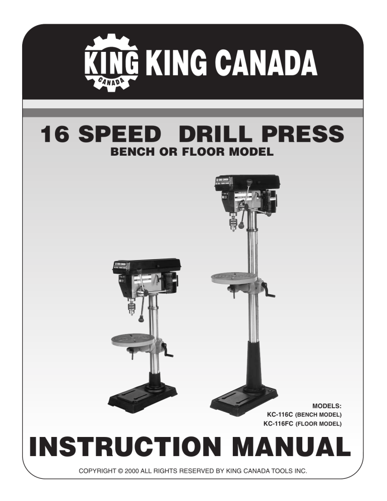 King Canada KC116C User manual Manualzz