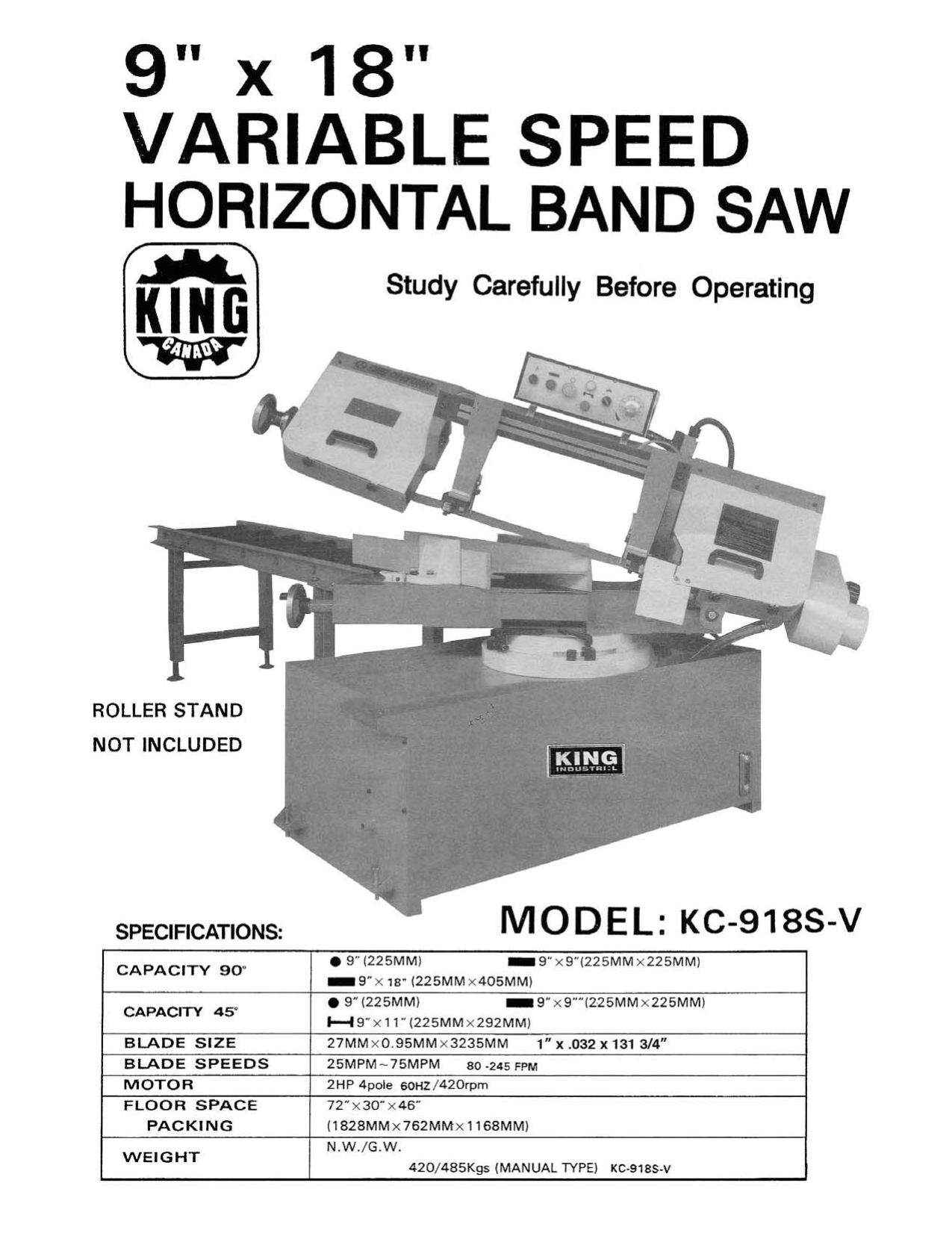 King Canada Kc 918s V 5 User Manual Manualzz