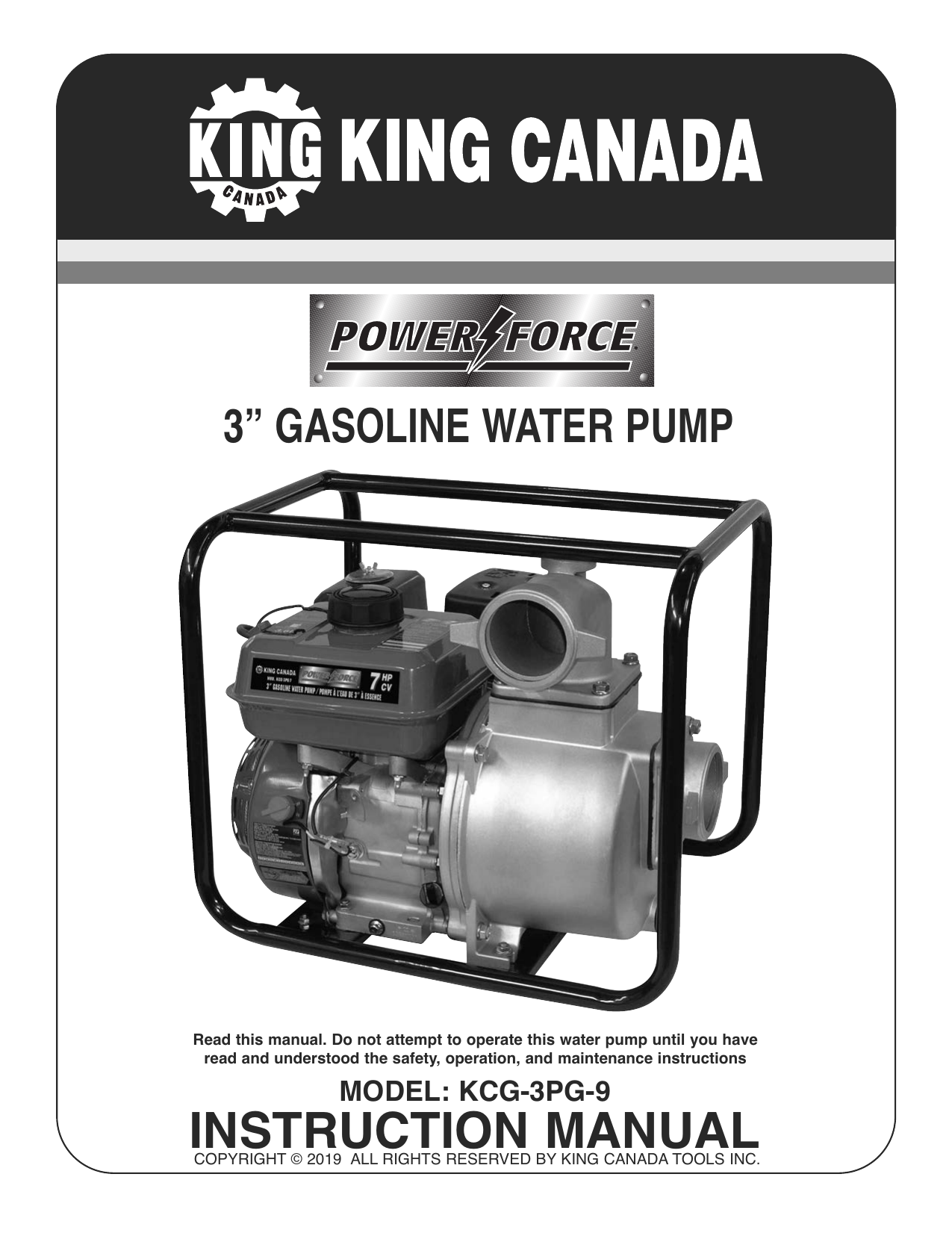 King Canada KCG-3PG-9 User manual | Manualzz