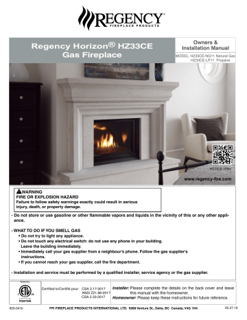 Regency Hz Ce Gas Fireplace Manual Manualzz