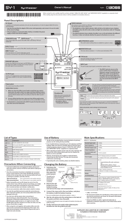 Boss SY-1 - Owner's manual | manualzz.com