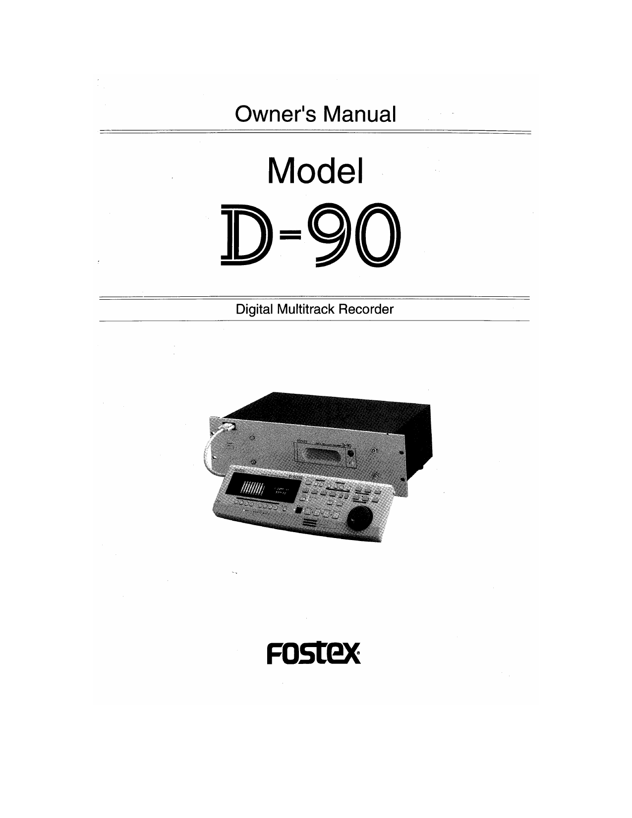 Fostex D90 Owners Manual Manualzz