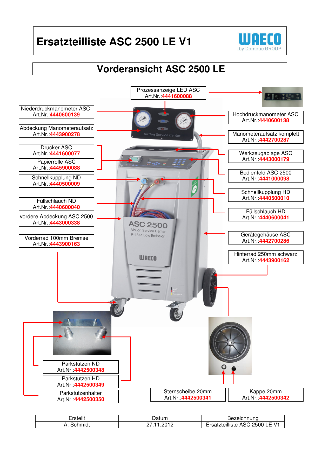 Waeco Aircon Service Center Asc 2500 Low Emission Air Conditioning Service Unit Spare Part List Manualzz