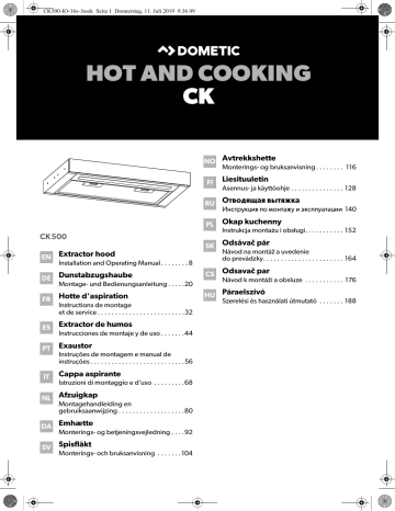 Dometic CK500 Operating manual