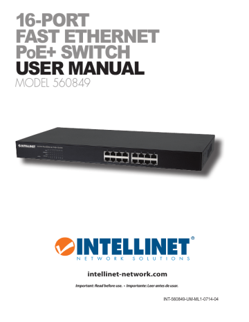 Intellinet 16-Port Fast Ethernet PoE  Switch User manual | Manualzz