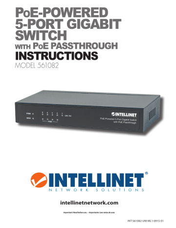 PoE-Powered 5-Port GbE Switch w/ PoE-Passthrough (561082) – Intellinet  Europe