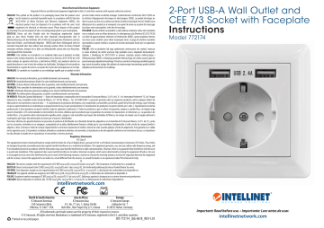 Intellinet 2-Port USB-A Wall Outlet and CEE 7/3 Socket with Faceplate Quick Instruction Guide | Manualzz