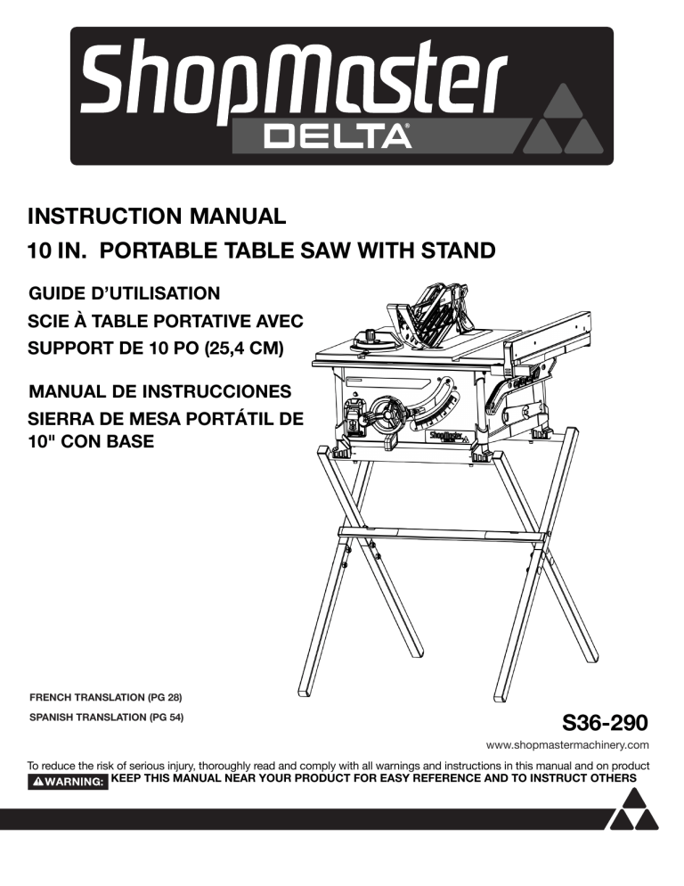 Delta Shopmaster S36290, S36290 Owner's manual Manualzz
