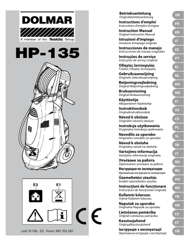 Dolmar HP-135 Vartotojo vadovas | Manualzz