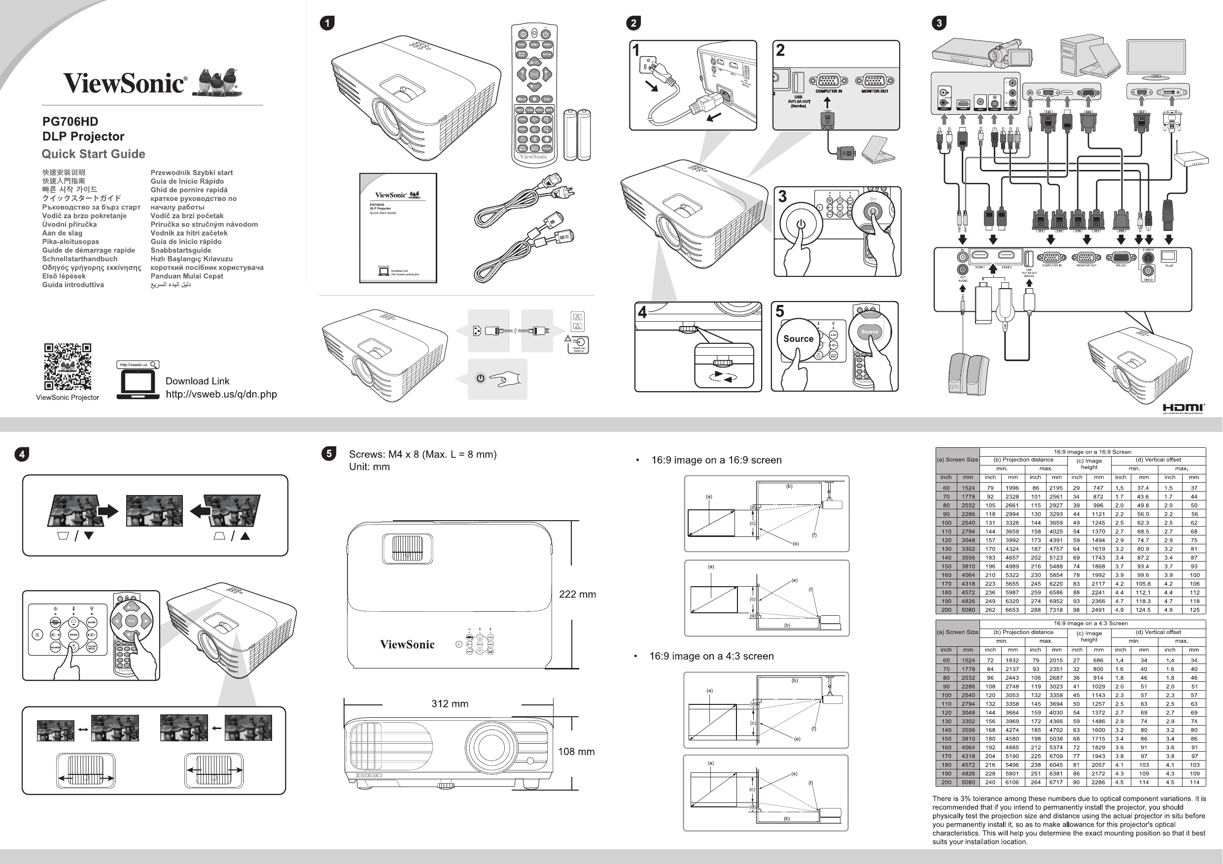 Viewsonic PG706HD PROJECTOR Quick Start Guide Manualzz