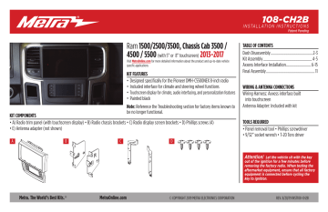Metra 108-CH2B Pioneer 8-inch Radio Kit Instructions | Manualzz