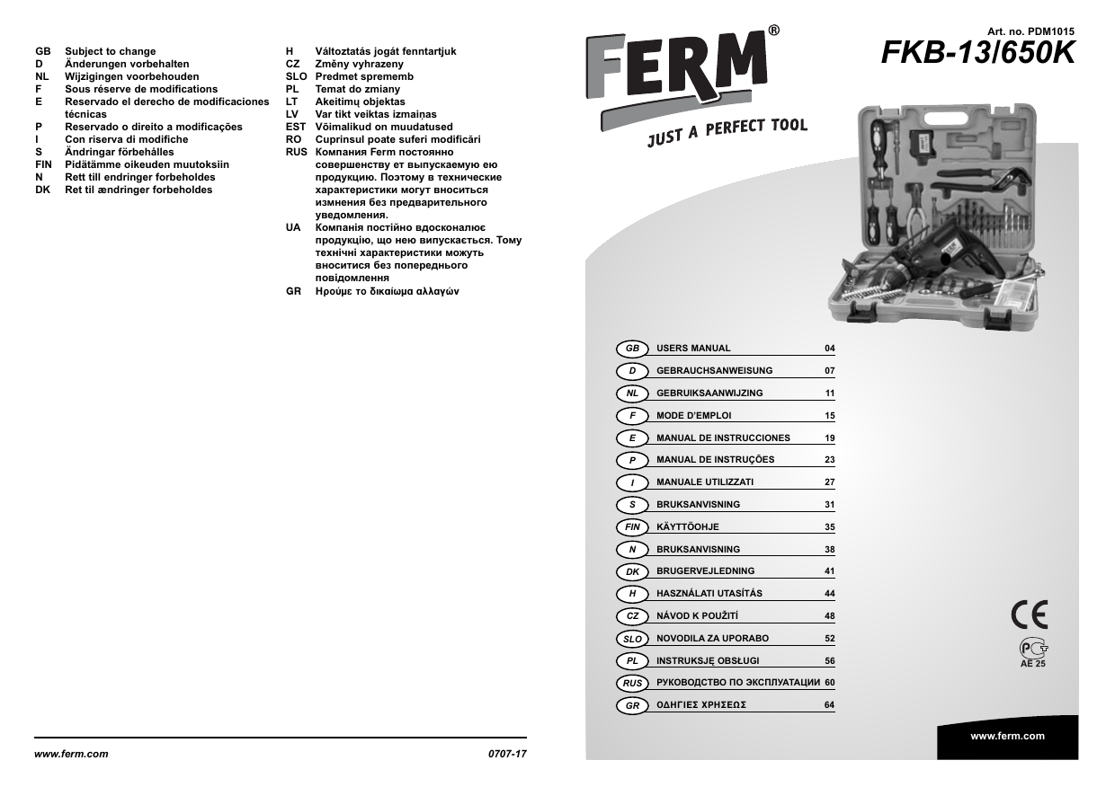 Ferm Pdm1015 User Manual Manualzz