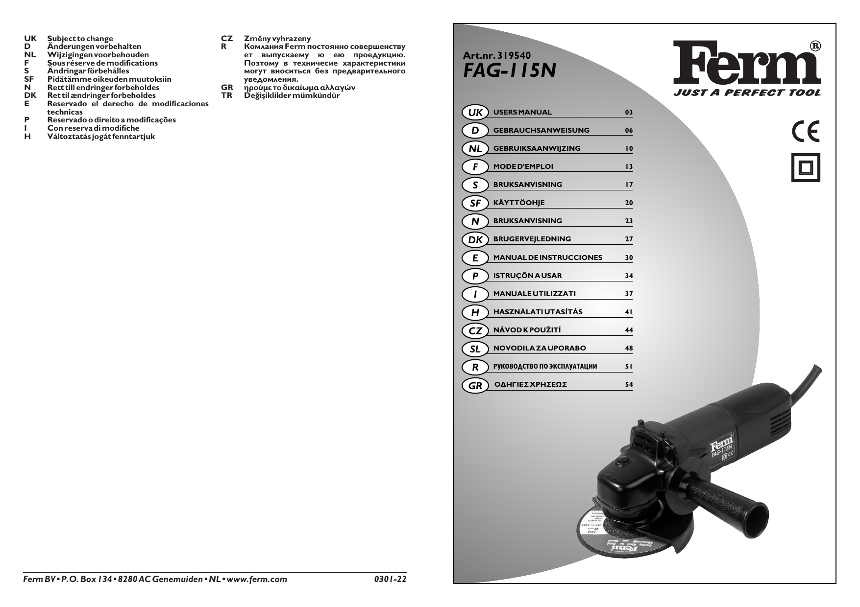 Ferm Agm1001 User Manual Manualzz