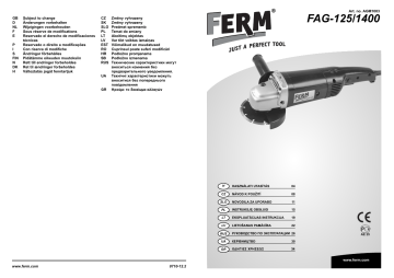 Ferm AGM1003 FAG-125/1400 Angle grinder Руководство пользователя | Manualzz