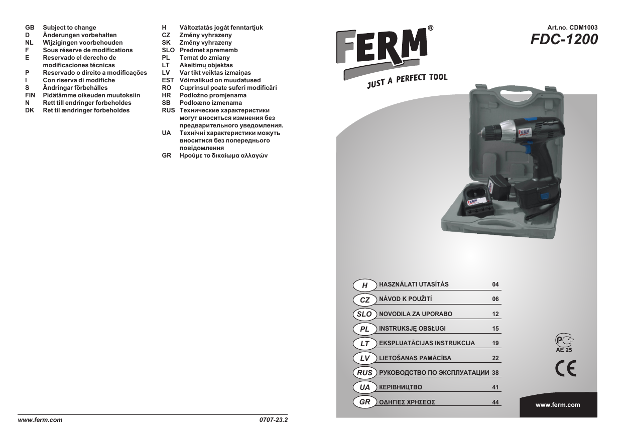 Ferm Cdm1003 User Manual Manualzz