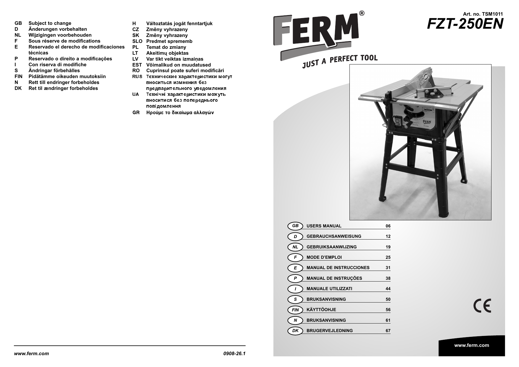 Ferm Tsm1011 Manual Manualzz