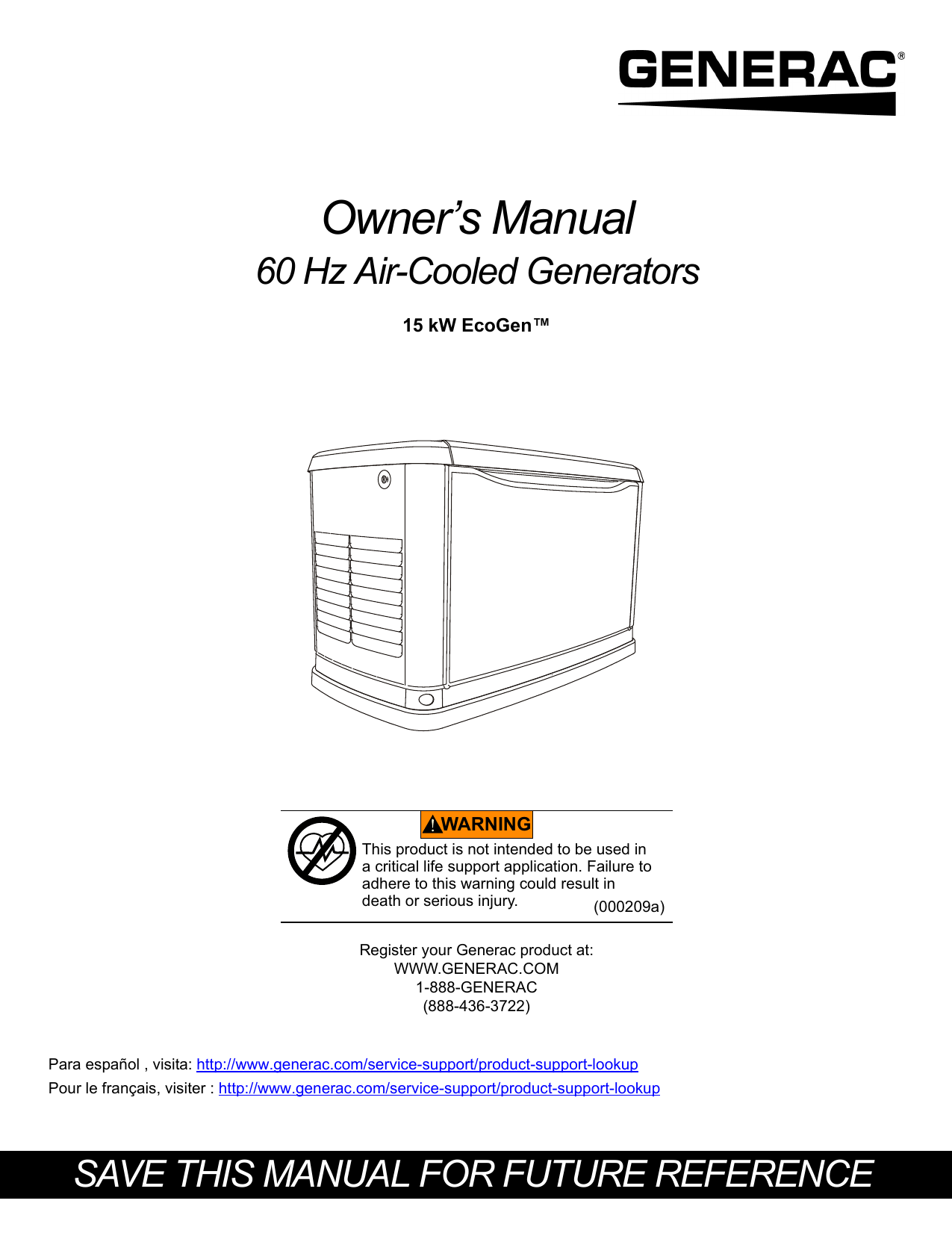 Generac 15kW 0061030 User manual | Manualzz