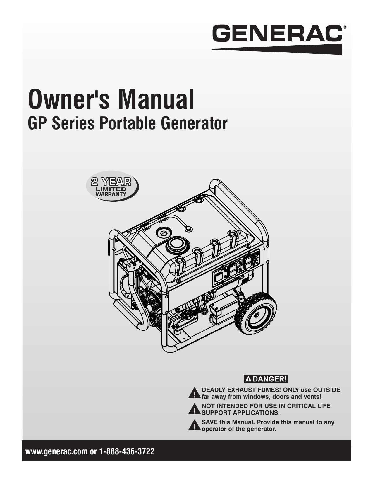 Mi Desbrozadora Prende Pero Se Apaga Generac GP5500 0059393 Portable Generator Manual | Manualzz