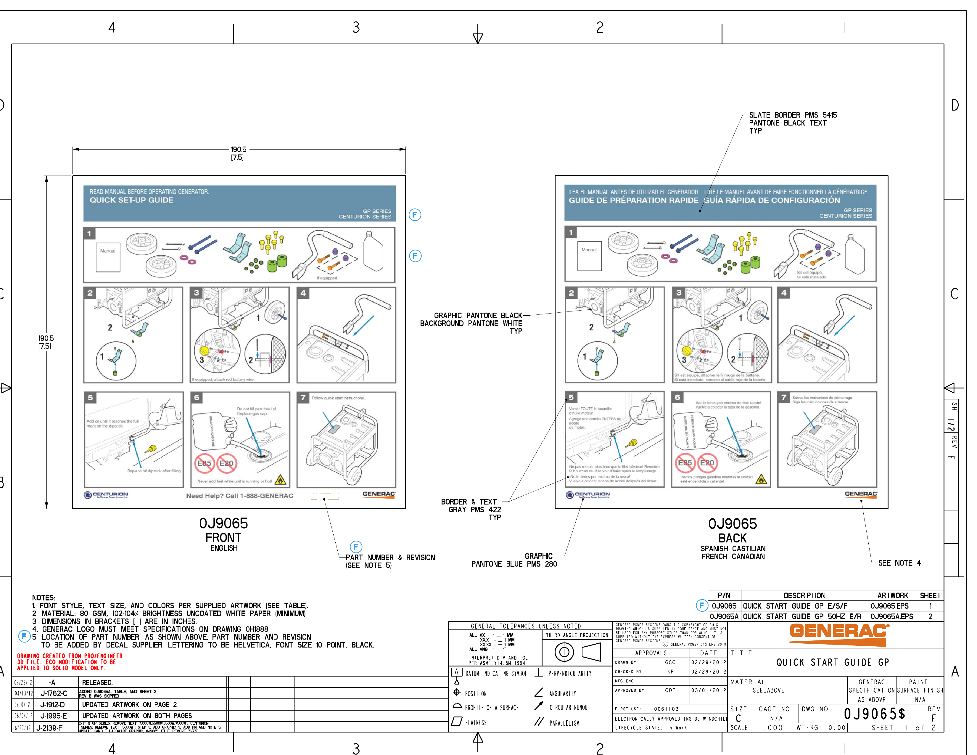 Generac GP6500E 006515R0 Quick start guide | Manualzz